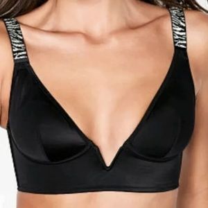 Victoria's Secret shine v-wire bra black new small , x-small